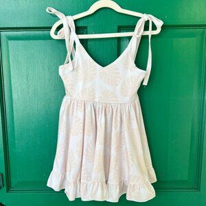 Sweet Sweet Honey Hawaii - White and Beige Monstera Leaf Dress